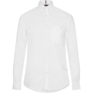 HUGO BOSS Риза с дълъг ръкав Boss Men's S-ROAN-BD Long Sleeve Oxford Shirt - White