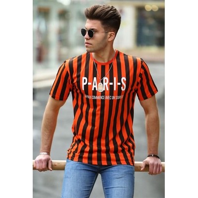 Madmext Мъжка тениска 4003 - Черна/Оранжева 285716 (285716_Оранжев)