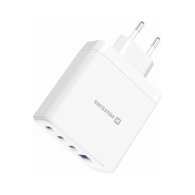 Nabíječka Swissten SWISSTEN CORE GaN 100W síťový adaptér, 4portový, 2x USB-C PD 100W + 1x USB-C PD 20W + 1x US – Sleviste.cz