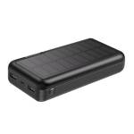  BeSmart 19761 външна соларна батерия, 30000 mAh, 10W, 2x USB-A, Micro USB и Type-C, ABS, черна