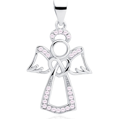 Olivie Strieborný prívesok Ružový Anjel 4188