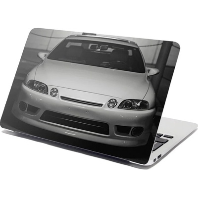 Sablio Samolepka na notebook Biele športové auto - 38x26 cm