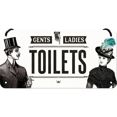Postershop Závěsná cedule: Gents and Ladies Toilets - 10x20 cm