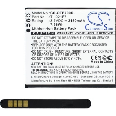 Cameron Sino Li-Ion батерия 3.7V/2150mAh, Alcatel TLi021F7, съвместима с CS-OTE700SL (CS-OTE700SL)