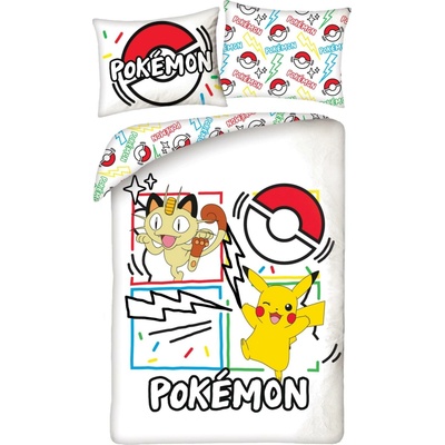 Halantex obliečky z mikrovlákna Pokémoni Pikachu a Meowth 70x90 140x200