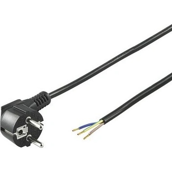 PremiumCord Захранващ кабел, евро щепсел - немонтиран, 2-жилен, 250V, 2, 5A, 2 m, черен KPSFD2B (KPSFD2B)