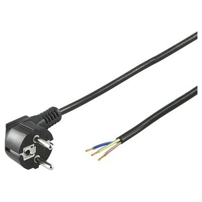 PremiumCord Захранващ кабел, евро щепсел - немонтиран, 2-жилен, 250V, 2, 5A, 2 m, черен KPSFD2B (KPSFD2B)