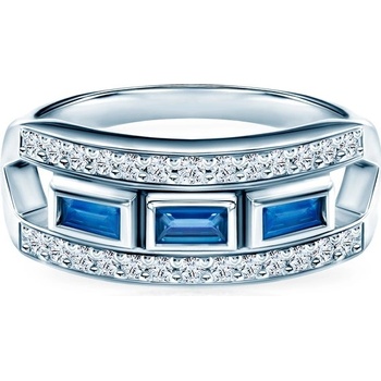 Savicki Zásnubný prsteň biele zlato modrý zafír diamanty SAVSP6085NSZ