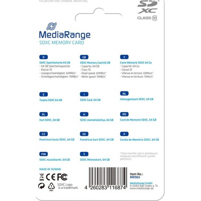 MediaRange SDXC 64GB MR965