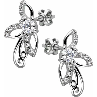 Zlaton Náušnice bílé zlato vykládané zirkony 1.7cm 1.95g N07082500205