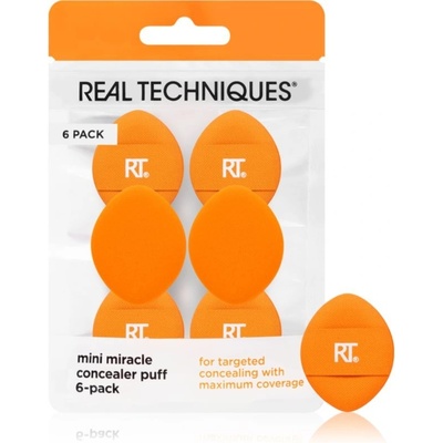 Real Techniques Mini Miracle Concealer Puff mini labutěnky na krémové a tekuté korektory oranžová – Sleviste.cz