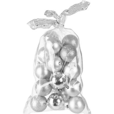MagicHome Koule 20 ks 6 cm stříbrné na vánoční stromek ST8091048