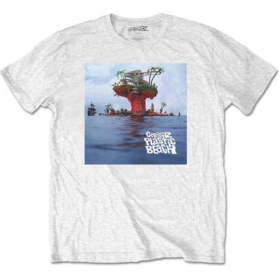 Gorillaz tričko Plastic Beach biele