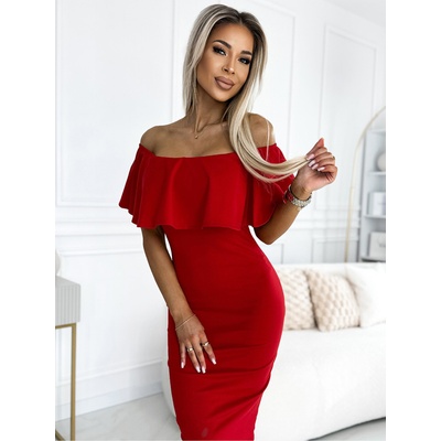 Numoco Рокля-молив с испански грип - червена Numoco numoco | Cherven | ЖЕНИ | XS