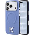 KARL LAGERFELD Калъф за телефон за iPhone 18 Pro / iPhone 17 Pro Grained Leather Embossed Ring MagSafe (KLHMP18L6PWBKECB) - Karl Lagerfeld - Светлосин