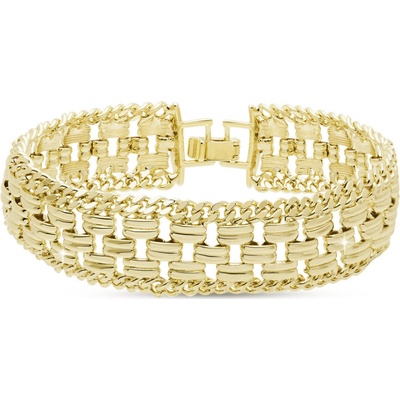Biju Dubai 2747 pozlacený náramek 14k masivní proplétaný vzor 2002747