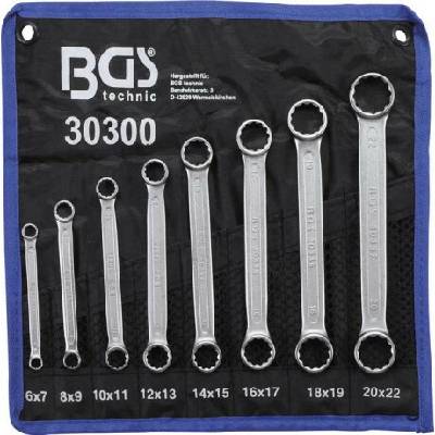 BGS Technic Sada obojstranných očkových kľúčov veľmi ploché 6 - 22 mm 8-dielna BGS 30300