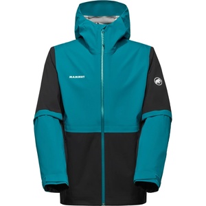 Mammut Мъжко водоустойчиво яке Mammut Linard Guide Hardshell Hooded Jacket Waterproof jacket - Black / Deep Teal - размер XXL (002-3178-0515)