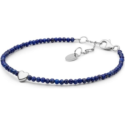 Gaura Pearls stříbrný náramek se srdíčkem Tulia Lapis Lazuli 242-03B Modrá