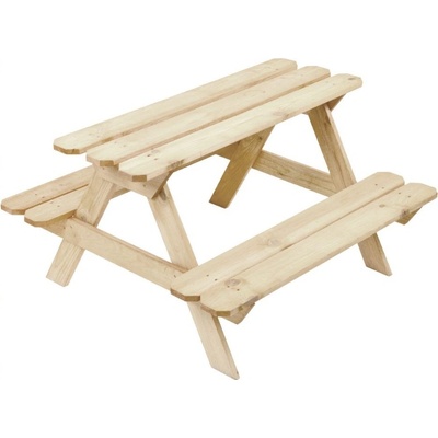 DIP MAR Detský záhradný drevený piknik stolík 89,5 x 51 x 81,5 cm prírodný