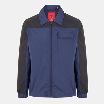 Luke Яке Luke Men's 's Ribbed Zip Lightweight Bomber Jacket - Black Navy