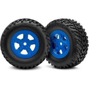 Traxxas колело 1.8/1.4", джанта SCT син, гума SCT (2)