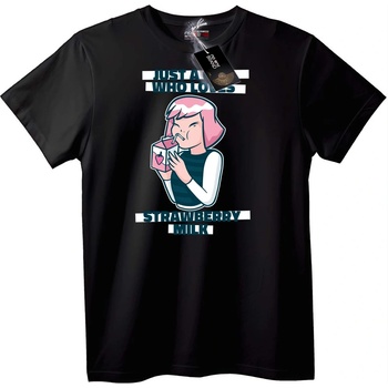 NOONEBRAND Тениска Ягодово Мляко Любов - 2XL, White
