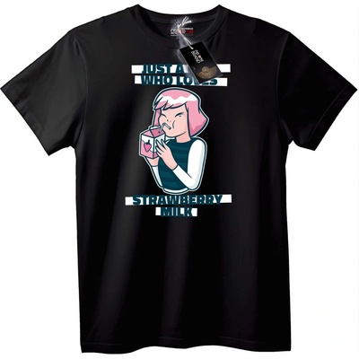 NOONEBRAND Тениска Ягодово Мляко Любов - 2XL, White