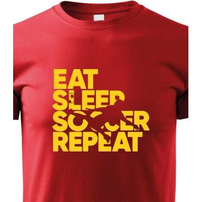 Dětské tričko Fotbal eat sleep soccer repeat ČervenáCanvas Dětské tričko Bezvatriko.cz 1560