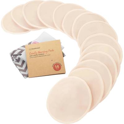 KeaBabies Многократни подплънки за кърмачки KeaBabies - размер L, 14 броя, телесен цвят (KB-NPCF-BBE-L)