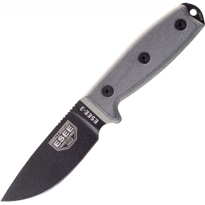 ESEE Knives Model 3, Brown Sheath, MOLLE Back and Clip Plate ESEE-3PM-MB