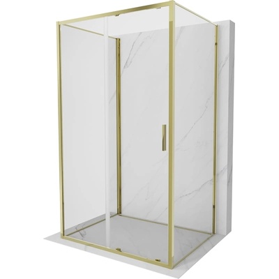 Mexen Exo-3S тристенна плъзгаща се душ кабина 155 x 110 см, прозрачна, златна (8151-155-110-50-00-3S)