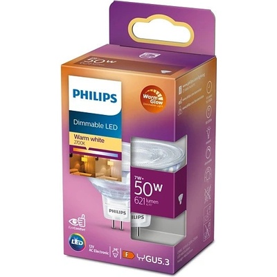 Philips LED halogénová GU5.3 MR16 7W = 50W 700lm 2700 Warm 36° Stmievateľná žiarovka