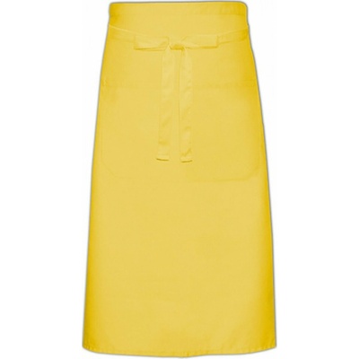 Link Kitchen Wear Kuchařská zástěra s kapsou keprová, praní na 60 °C Žlutá, 70 x 120 cm X1000T