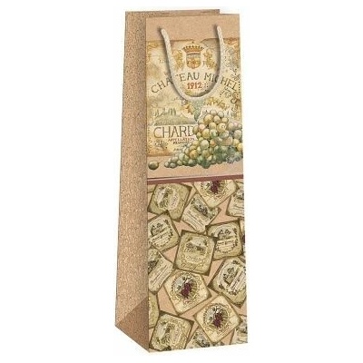 ARGUS Dárková papírová taška NATUR na víno (11 x 36 cm) 07340121
