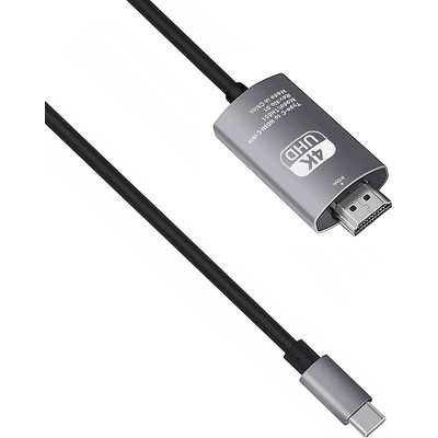 DeTech Кабел DeTech, USB-C - HDMI, 2.0m, 4K, 30Hz, Сив - 18392 (18392)