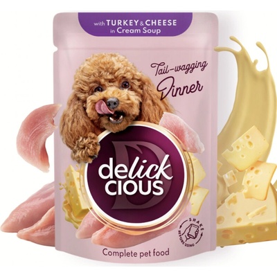 Delickcious Adult Strips s morčacím mäsom a syrom v krémovej polievke 85 g