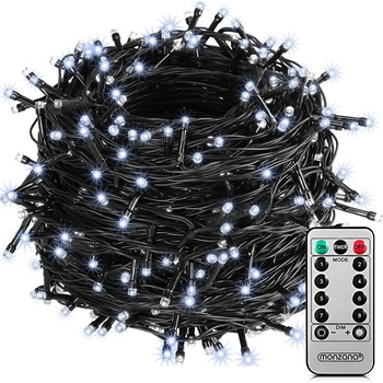 Goleto Vánoční LED osvětlení 60 m s dálkovým ovládáním | studená bílá 600 LED