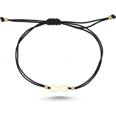 Lillian Vassago náramek se zlatým nekonečnem na textilní šňůrce LLV90-NS001Y