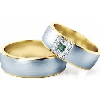 Image 1 of SAVICKI Сватбени халки: двуцветно злато, халки. 6.6 мм