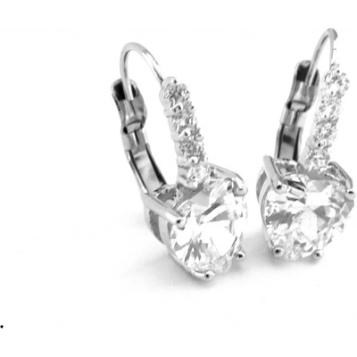 Steel Jewelry náušnice krystalové srdce z chirurgické oceli NS090235