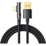 Mcdodo Кабел за данни - Mcdodo (CA-3510) - USB-A → Lightning, 90° дизайн, 3A, прозрачен дизайн, 1.2m - Черен