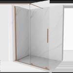 Mexen Velar Плъзгаща се душ стена Walk-in 140 x 200 см, прозрачна 8 мм, четкан мед (871-140-000-03-65)