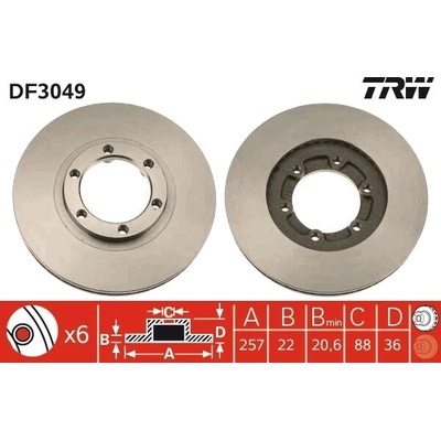 Brzdový kotúč TRW DF3049