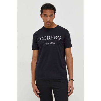Iceberg Памучна тениска Iceberg в черно с принт (F014.6327)