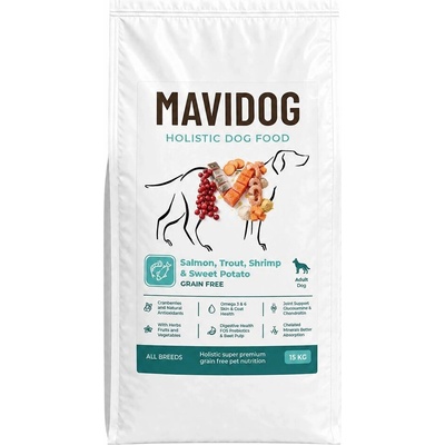 Mavidog Holistic Grain Free Adult Salmon Trout Shrimp & Sweet Potato 15 kg