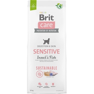 Brit Care Grain Free Dog Hair & Skin Insect & Fish - Хипоалергенна Храна за Кучета над 12 месеца, с риба, високоусвоим протеин от насекоми и кокосово масло, БЕЗ пилешка мазнина 12 кг