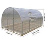 Dulotec Оранжерия от Поликарбонат Sorbe Poli Pro с 2 двойни врати 3x12x2м (36 кв. м. ) (d-30-52-4935)