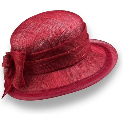 Krumlovanka Dámský elegantní společenský klobouk sinamay hat Co-13248 červený