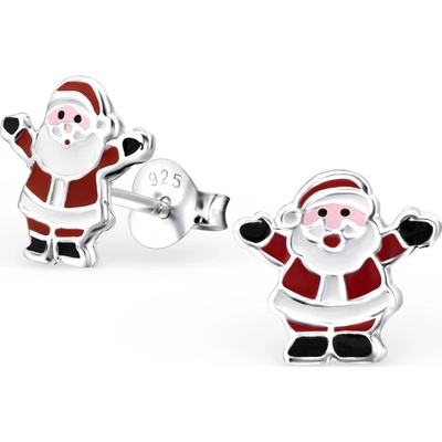 Olivie Detské strieborné náušnice SANTA CLAUS 0419